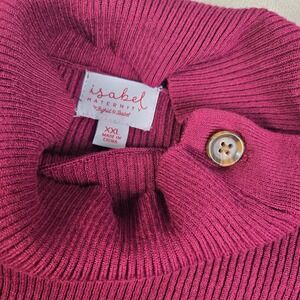 Isabel Maternity by Ingrid & Isabel‎ Burgundy Ribbed Knit Mock Neck Dress XXL